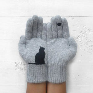 Guantes de algodón con estampado de gatos