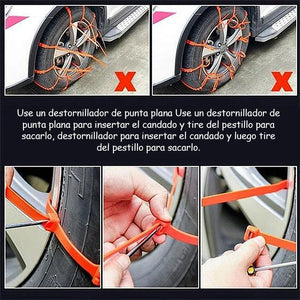 Cadenas de Neumáticos de Nieve de Emergencia Antideslizantes