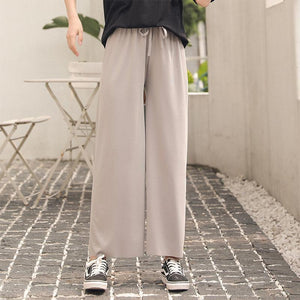 Pantalón Ancho de Seda Hielo