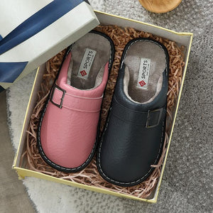 Zapatillas de Algodón de Cuero