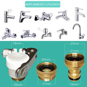 Conexión de Rosca de Manguera de Latón Universal 3 en 1
