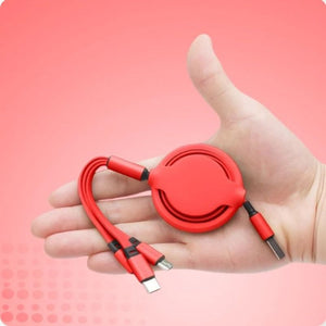 Cable de carga USB retráctil 3 en 1