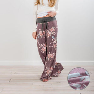 Pantalones Holgados con Estampado Floral de Yoga