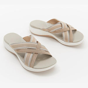 Sandalias de Deslizamiento Ortopédicas Cruzadas con Estiramiento