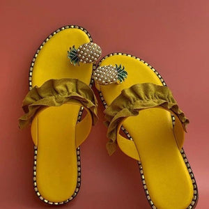 Pantuflas de piña de verano para mujer