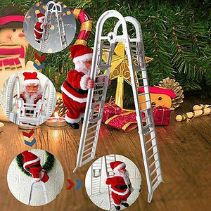 Escalera de felpa eléctrica Papá Noel que sube