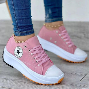 Nuevos zapatos de lona de suela gruesa para primavera y verano