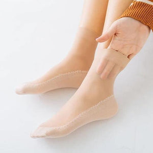 Calcetines de algodón sedosos y antideslizantes, 5 pares
