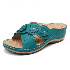 Sandalias de Cuña con Flores