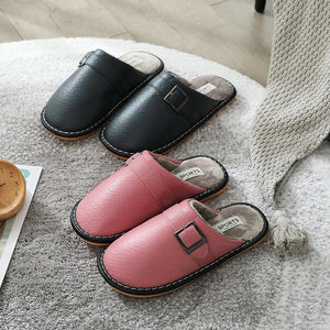 Zapatillas de Algodón de Cuero