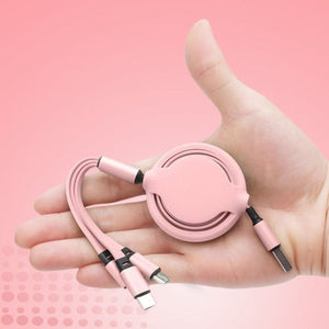 Cable de carga USB retráctil 3 en 1