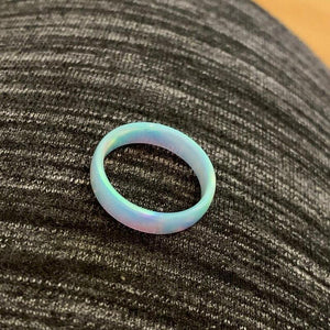 Anillo de Ópalo Azul Nube -Aurora Boreal