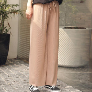 Pantalón Ancho de Seda Hielo