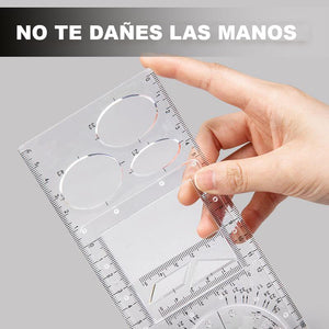 Regla geométrica multifuncional