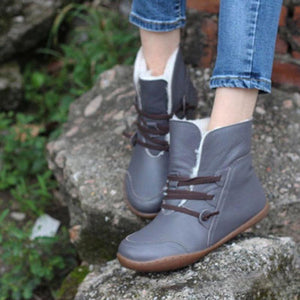 Botas Cálidas de Tacón Plano, 4 Colores