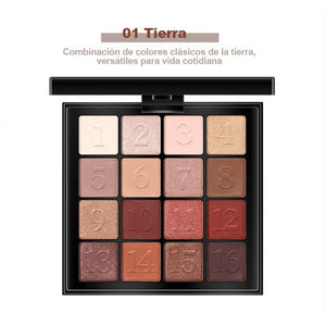 Paleta de sombra de ojos de 16 colores