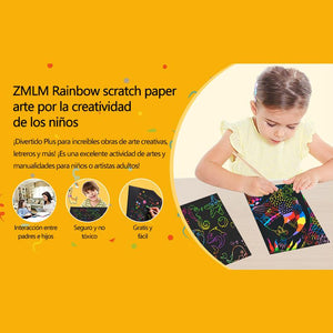 Papel rasgador mágico arcoíris para niños