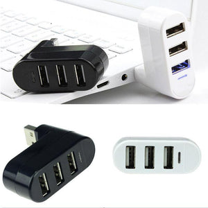 Mini concentrador USB rotable de 3 puertos