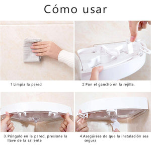 Estantería de Esquina de Baño Sin Tornillos