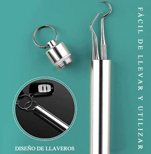 Juego de palillos de dientes de acero inoxidable, 7 piezas (compre 1, llévese 1 gratis)