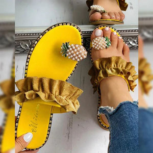Pantuflas de piña de verano para mujer