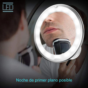 Espejo de Aumento de Maquillaje con Luz LED