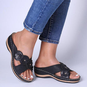Sandalias de Cuña con Flores