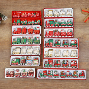 Adornos de Navidad tren de madera