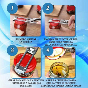 Abrelatas de Acero Inoxidable Multifuncional Ajustable