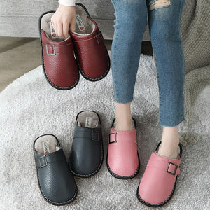 Zapatillas de Algodón de Cuero