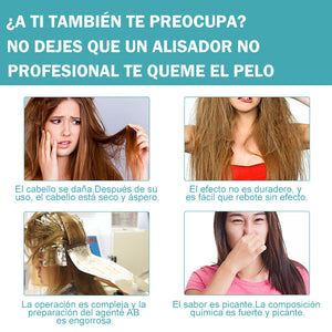 Crema correctora de proteínas para cabellos alisados