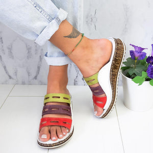 Sandalias de Moda de Costura de 3 Colores