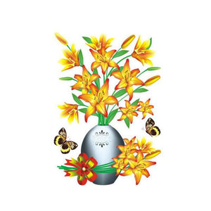 Adhesivo de pared autoadhesivo florero 3D