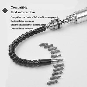 Prolongador de broca flexible con soporte para broca de tornillo