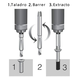 Juego de Removedor de Tornillos Dañado, 4 Piezas