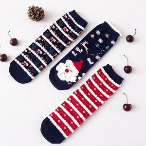 Calcetines Navideños con Motivo de Dibujos Animados 3 pares