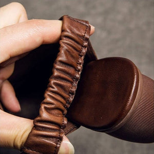 2022 Verano Nuevo Retro Sandalias de tacón grueso hechas a mano