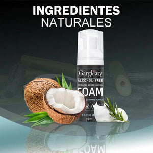 Espuma limpiadora de dientes con aceite de coco