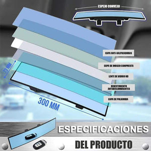 Espejo retrovisor curvo de amplio campo de visión