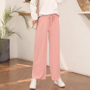 Pantalón Ancho de Seda Hielo