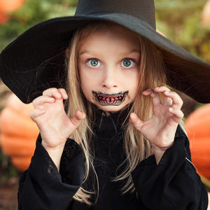 Tatuaje temporal de maquillaje de broma de Halloween（10 piezas）