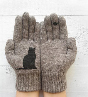 Guantes de algodón con estampado de gatos