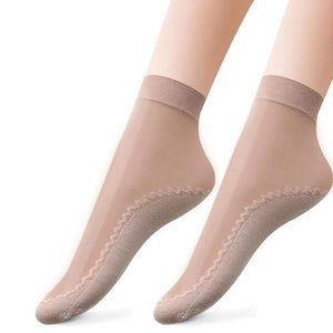Calcetines de algodón sedosos y antideslizantes, 5 pares