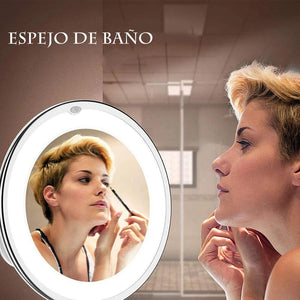 Espejo de Aumento de Maquillaje con Luz LED