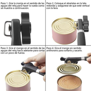 Abrelatas de corte seguro de acero inoxidable