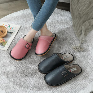 Zapatillas de Algodón de Cuero