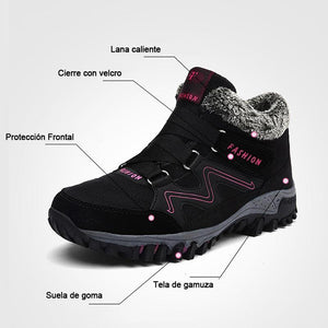 Botines de piel con vellosidades
