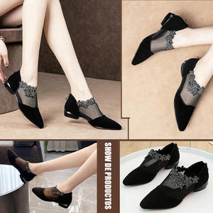 Sandalias de encaje negras para mujer