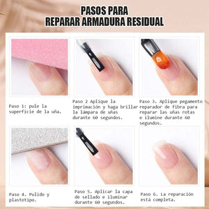 Gel reparador de uñas y extensor de fibra