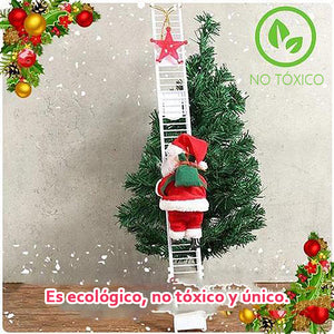 Escalera de felpa eléctrica Papá Noel que sube
